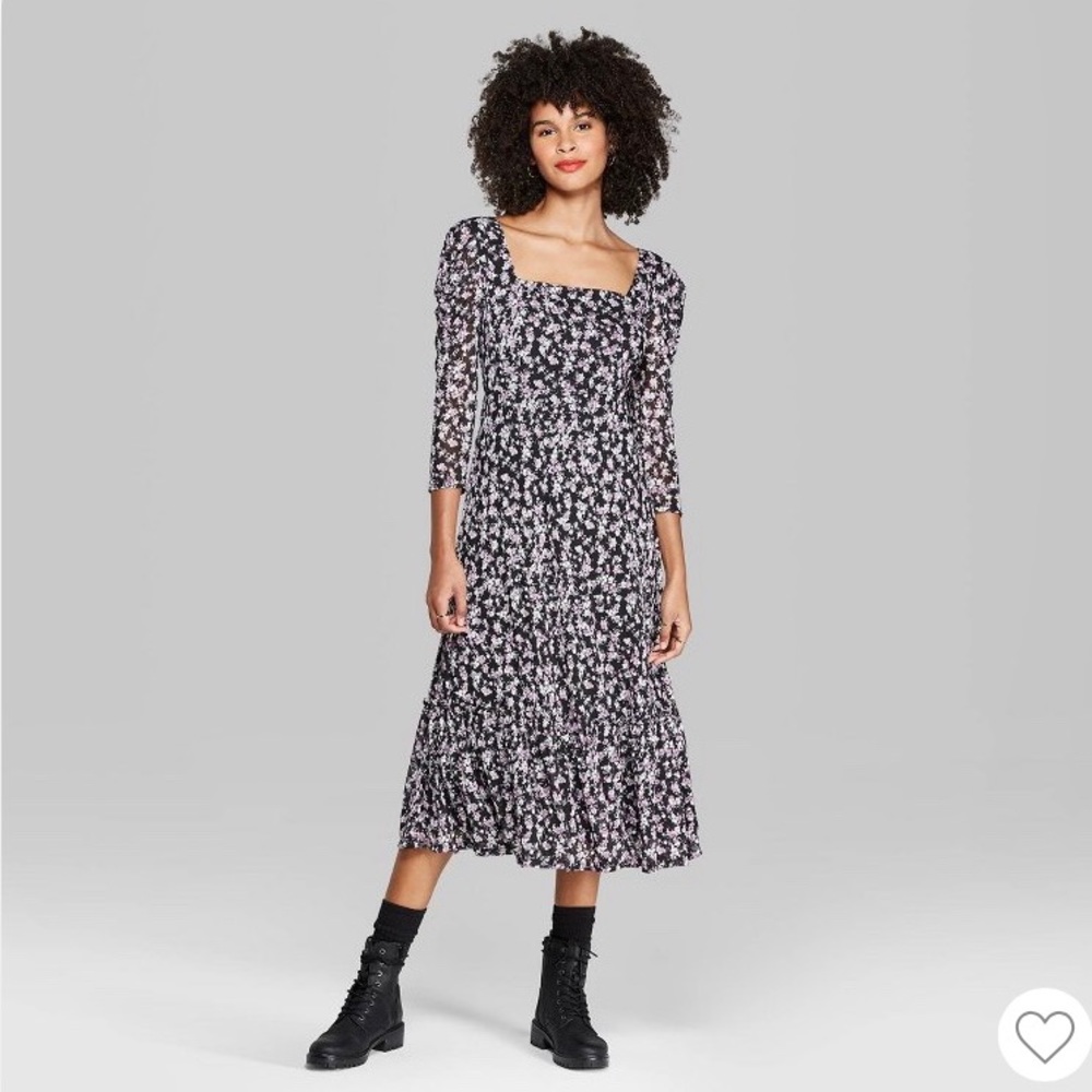 Floral long sleeve dress